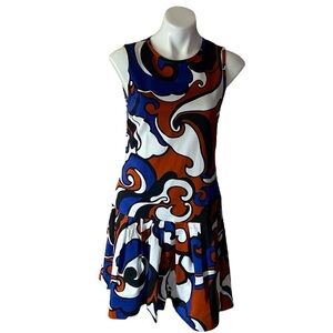 Pink Tartan Multicolored Sleeveless Cotton Drop Waist Pleated Dress Size 4 Knee